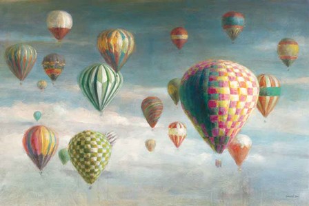 Hot Air Balloons with Pink Crop by Danhui Nai art print