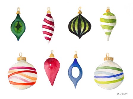 Christmas Ornaments Watercolor I by Lanie Loreth art print