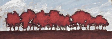 Tree Row Sunset In Red by Dan Meneely art print