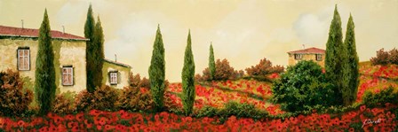 Tre Case Tra I Papaveri by Guido Borelli art print