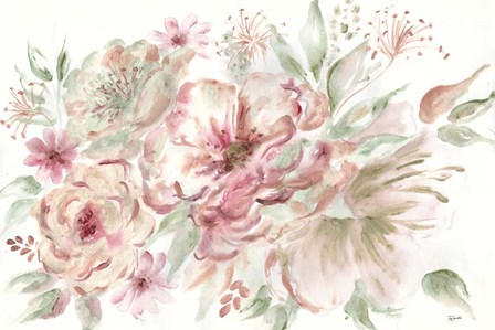 Rose Gold Floral Landscape by Tre Sorelle Studios art print