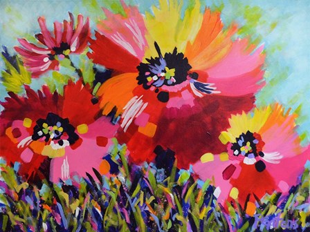 Big Red Poppies by Pamela Gatens art print