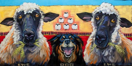 Ewe Dog Ewe by CR Townsend art print