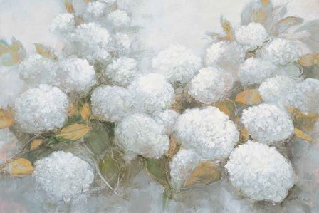 Annabelle Hydrangeas Blue Gray Crop by Julia Purinton art print