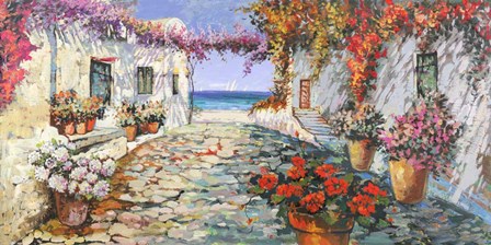 Piazzetta Mediterranea by Luigi Florio art print