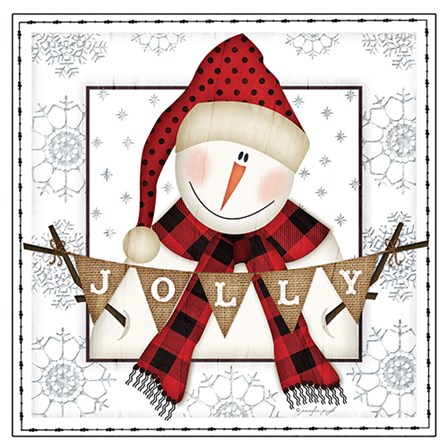 Jolly Snowman by Jennifer Pugh art print