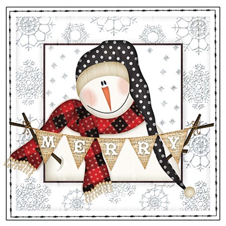 Merry Snowman by Jennifer Pugh art print