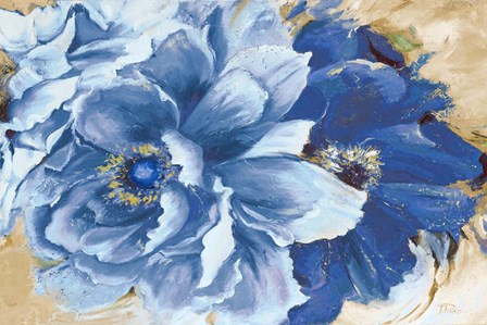 Beautiful Peonies in Indigo by Patricia Pinto art print