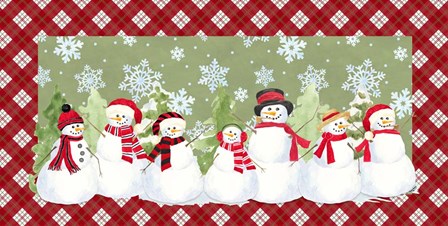 Snowman Wonderland - Green Plaid by Tara Reed art print