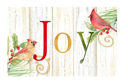 Joy Whitewash Wood sign by Cynthia Coulter art print