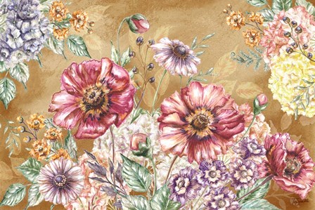 Wildflower Medley Landscape on Rust by Tre Sorelle Studios art print