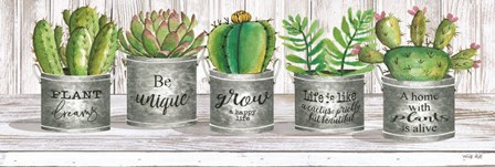 Galvanized Pot Succulents I by Cindy Jacobs art print