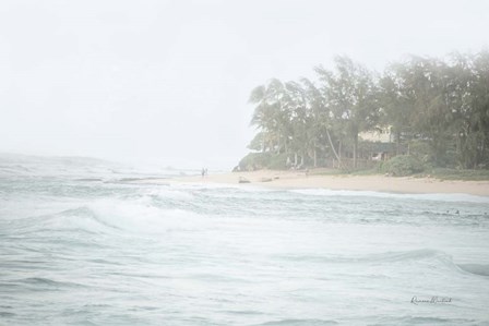 Misty Beach Walk by Ramona Murdock art print