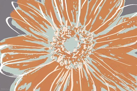 Flower Pop Sketch I-Blue and Orange by Marie-Elaine Cusson art print