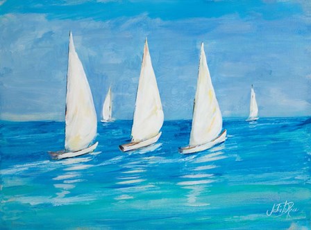 Sailboats II by Julie DeRice art print