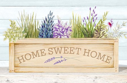 Lavender &amp; Wood Planter Home by Janice Gaynor art print