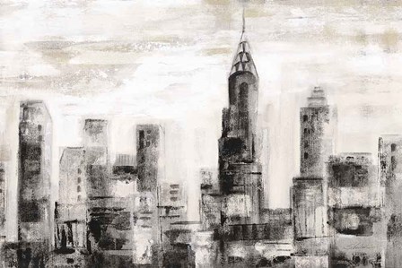 Manhattan Skyline BW Crop by Silvia Vassileva art print