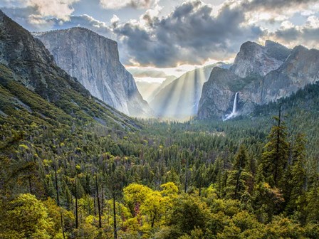 Tunnel View Sun Rays by John Gavrilis art print