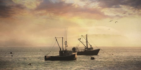 Bar Harbor Lobster Boats by Lori Deiter art print