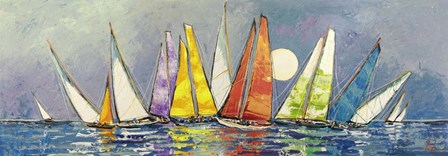 Regata al Chiar di Luna II by Luigi Florio art print