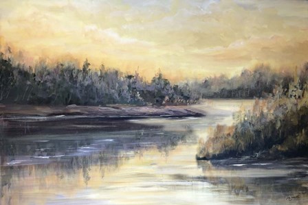 Golden Waters landscape by Tre Sorelle Studios art print