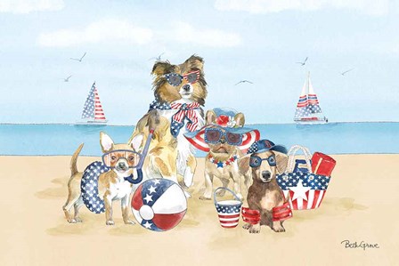 Patriotic Paws I by Beth Grove art print