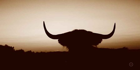 Bull Set Sepia Crop by Nathan Larson art print