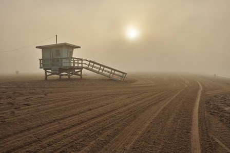 Fog on the Beach - Santa Monica by Martin Froyda art print