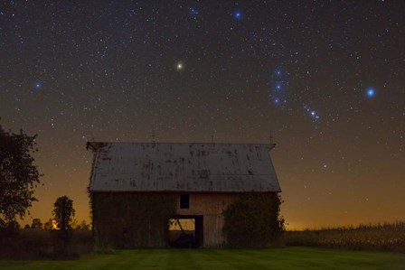 Orion Belt Over Barn Lite by Royce Bair art print