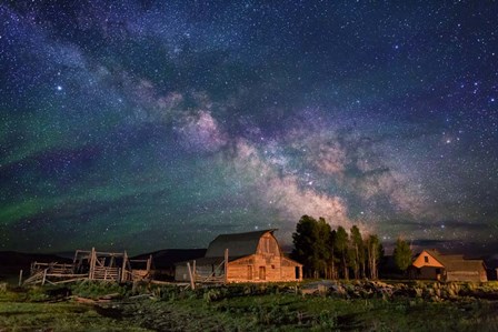 Stars over John Moulton Homestead by Royce Bair art print