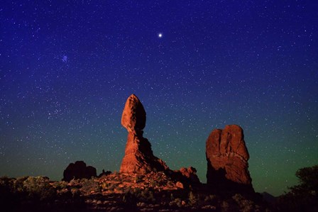 Stars over Balanced Rock by Royce Bair art print