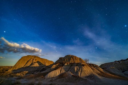 Moonrise Over Dinosaur Provincial Park, Alberta, Canada by Alan Dyer/Stocktrek Images art print