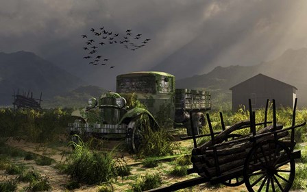 Abandoned Run-Down Farm by Mark Stevenson/Stocktrek Images art print