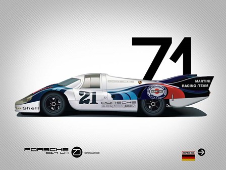 1971 Porsche 917 Martini Rossi by Naxart art print