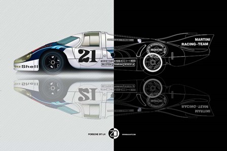 1971 Porsche 917 Martini Rossi III by Naxart art print