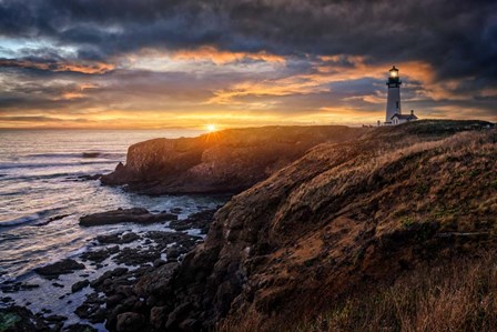 Sunset at Yaquina Head Lighthouse by Rick Berk art print