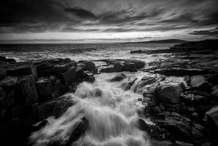 Rick Berk-Rising Tide at Schoodic Point Black &amp; White.tif by Rick Berk art print