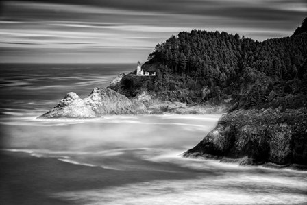 Rick Berk-Perched Above the Pacific Monochrome.tif by Rick Berk art print