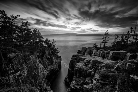 October Sunset at Raven&#39;s Nest Black and White by Rick Berk art print