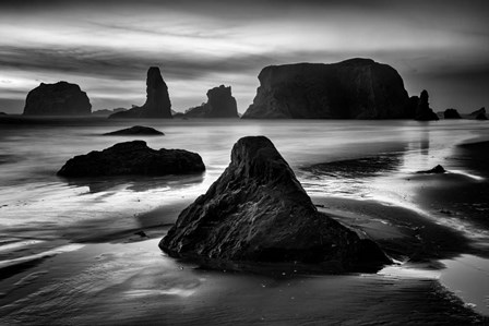 Bandon Twilight Monochrome by Rick Berk art print