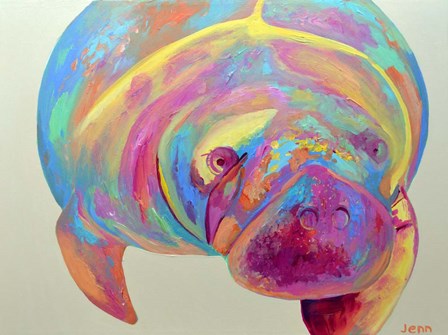 Hue Manatee by Jenn Seeley art print