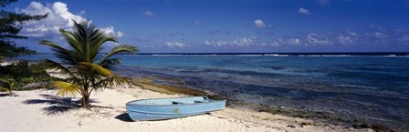 Rowboat on the beach, Grand Cayman, Cayman Islands by Panoramic Images art print