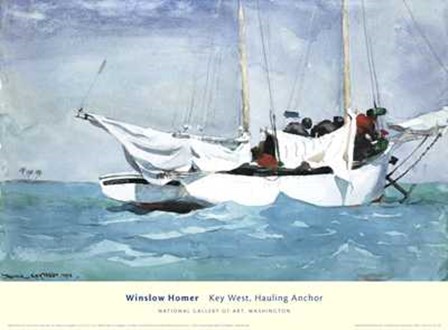 Key West, Hauling Anchor by Winslow Homer art print