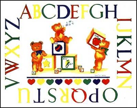 Alphabet Block Bears by Marnie Bishop Elmer art print