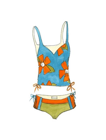 Beach Bikini II (PT) by Jennifer Goldberger art print