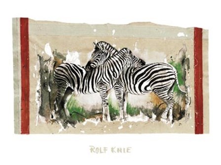 Two Zebras by Rolf Knie art print