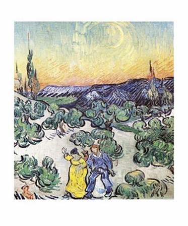 La Promenade le Soir a Saint-Remy by Vincent Van Gogh art print