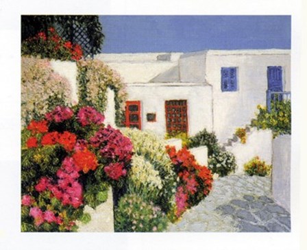 Passage Fleuri a Mykonos by Florence Arven art print