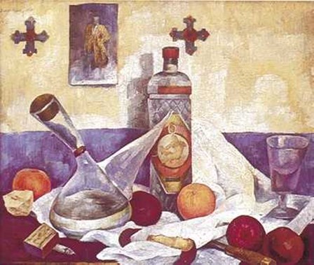 Naturaleza Muerta Con Botella De Anis by Diego Rivera art print