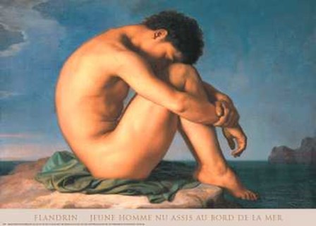 Jeune Homme Nu Assis Au Boro De La Mer by Hippolyte Flandrin art print